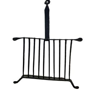 Antique Wrought Iron Handled Fireplace Grate Cooking Prim